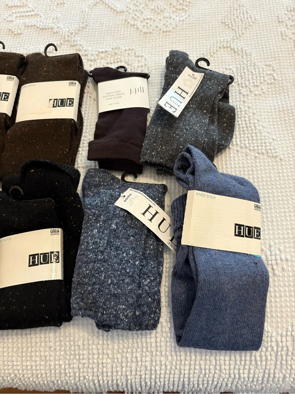 HUE Women's Assorted Socks Pack in Black, Gray, Navy, Cream, Brown
